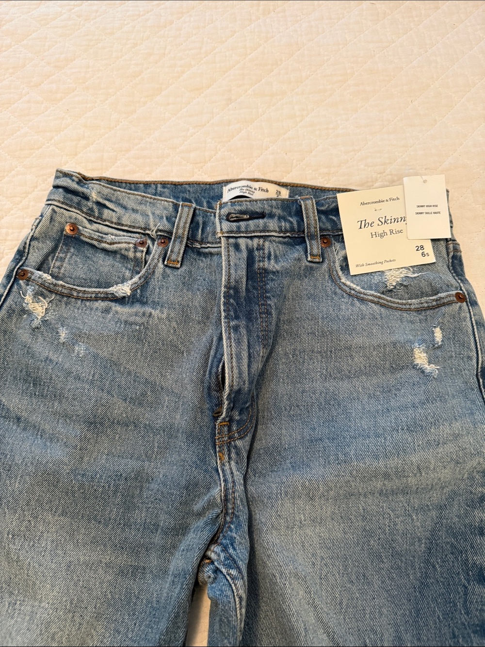 Abercrombie & Fitch Skinny Jeans - Light Blue Wash - short